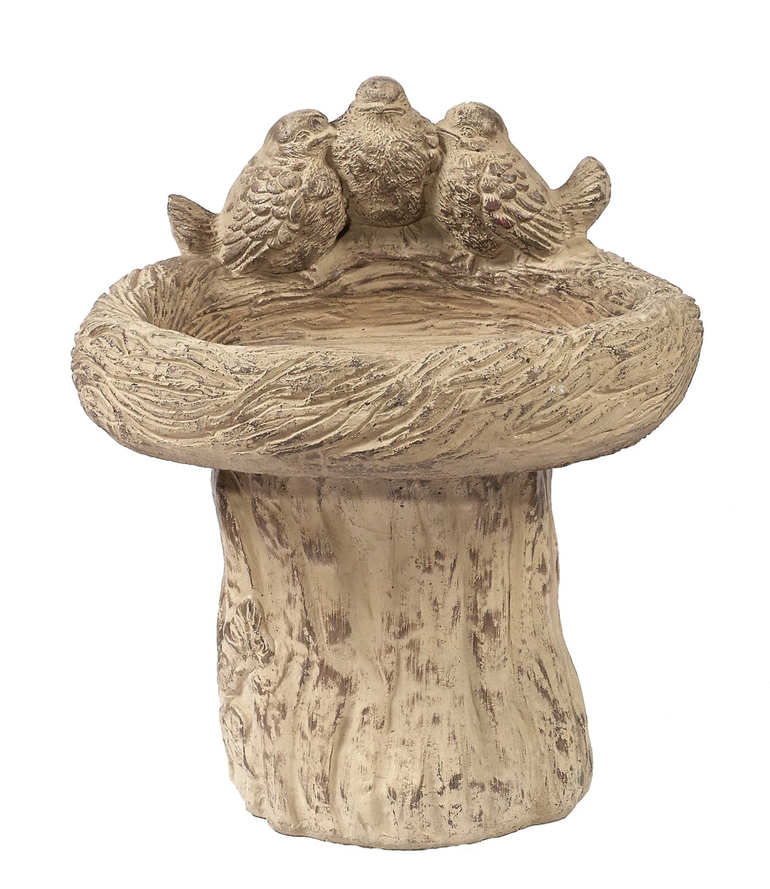 STAT Stump 3 Birds Concrete Planter Birdbath