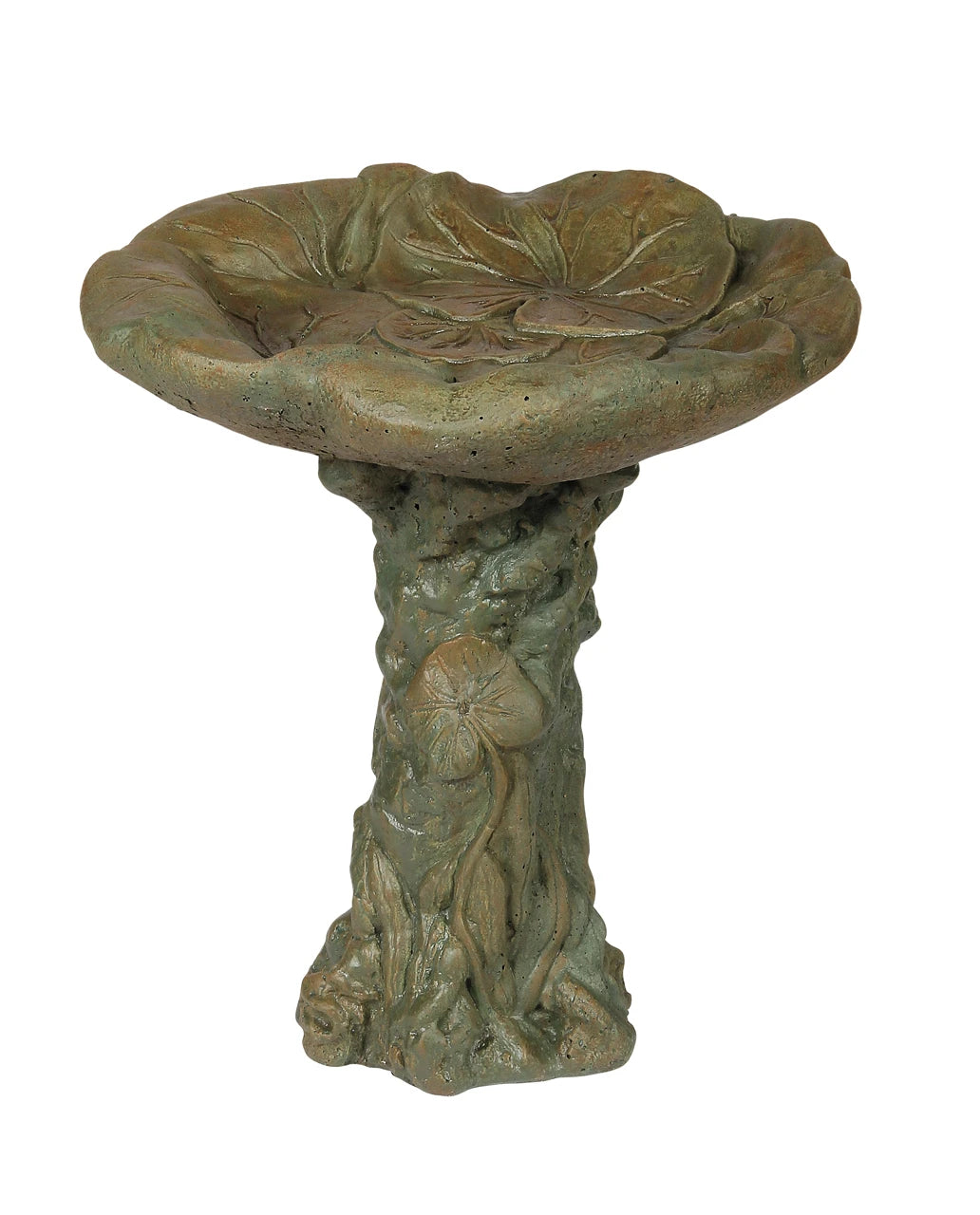 STAT Lily Pad Concrete Birdbath
