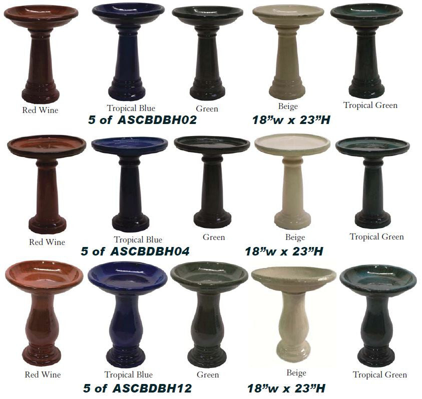 Glazed Color Bird Bath